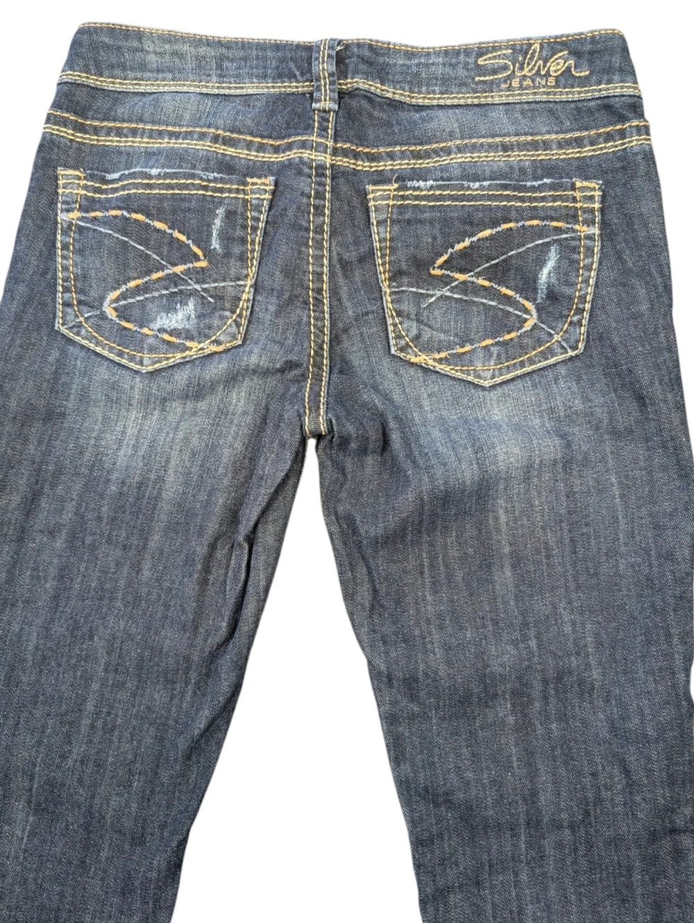 Vintage Y2K Silver Jeans Aiko Capri Distressed Cotton Jeans. W27